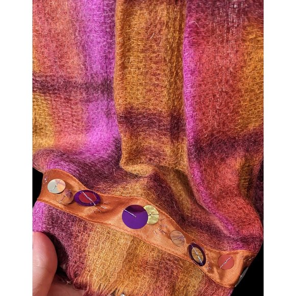 Tasouris Sunset Square Tiedye Scarf With Sequin Accents - Picture 6 of 9